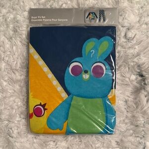 Boys' PJ Set with Bunny and Chick Design